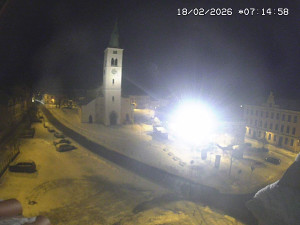 Město Kašperské Hory - Náměstí, koste sv. Markéty - 18.2.2026 v 06:15 Město Kašperské Hory - Náměstí, koste sv. Markéty - 18.2.2026 v 06:15