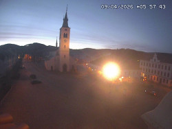 Náměstí, koste sv. Markéty