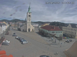 Náměstí, koste sv. Markéty