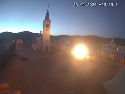 Náměstí, koste sv. Markéty