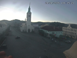 Náměstí, koste sv. Markéty