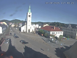 Náměstí, koste sv. Markéty