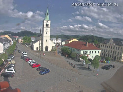 Náměstí, koste sv. Markéty