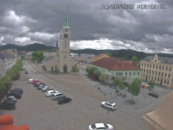 Náměstí, koste sv. Markéty