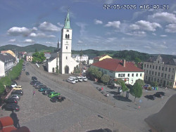 Náměstí, koste sv. Markéty