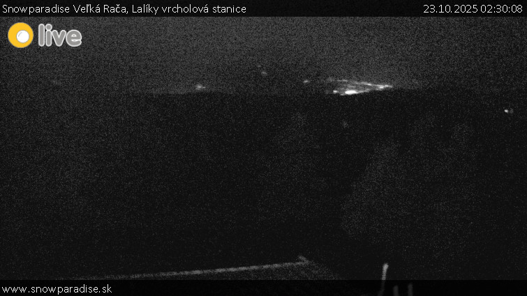 Snowparadise Veľká Rača - Lalíky vrcholová stanice - 23.10.2025 v 02:30 Snowparadise Veľká Rača - Lalíky vrcholová stanice - 23.10.2025 v 02:30
