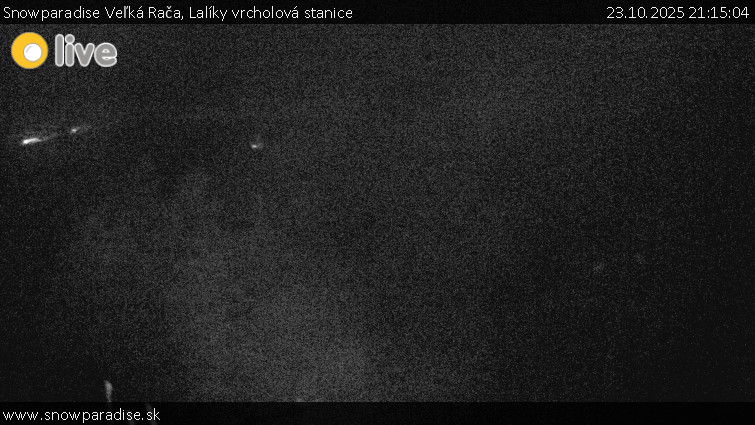 Snowparadise Veľká Rača - Lalíky vrcholová stanice - 23.10.2025 v 21:15 Snowparadise Veľká Rača - Lalíky vrcholová stanice - 23.10.2025 v 21:15