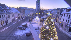 Město Velké Meziříčí - Náměstí, Městská věž - 4.1.2026 v 07:31 Město Velké Meziříčí - Náměstí, Městská věž - 4.1.2026 v 07:31