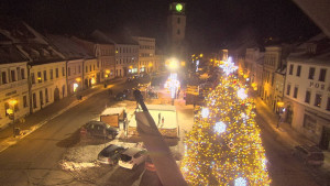 Město Velké Meziříčí - Náměstí, Městská věž - 4.1.2026 v 17:31 Město Velké Meziříčí - Náměstí, Městská věž - 4.1.2026 v 17:31