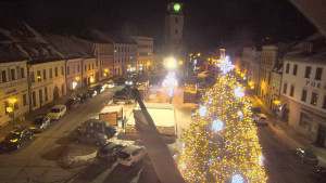 Město Velké Meziříčí - Náměstí, Městská věž - 4.1.2026 v 18:16 Město Velké Meziříčí - Náměstí, Městská věž - 4.1.2026 v 18:16