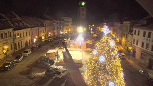 Město Velké Meziříčí - Náměstí, Městská věž - 4.1.2026 v 18:46 Město Velké Meziříčí - Náměstí, Městská věž - 4.1.2026 v 18:46