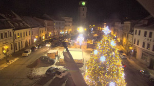 Město Velké Meziříčí - Náměstí, Městská věž - 4.1.2026 v 19:01 Město Velké Meziříčí - Náměstí, Městská věž - 4.1.2026 v 19:01