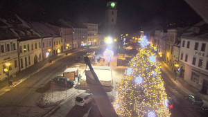 Město Velké Meziříčí - Náměstí, Městská věž - 4.1.2026 v 19:31 Město Velké Meziříčí - Náměstí, Městská věž - 4.1.2026 v 19:31