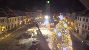 Město Velké Meziříčí - Náměstí, Městská věž - 4.1.2026 v 19:46 Město Velké Meziříčí - Náměstí, Městská věž - 4.1.2026 v 19:46