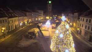 Město Velké Meziříčí - Náměstí, Městská věž - 4.1.2026 v 21:31 Město Velké Meziříčí - Náměstí, Městská věž - 4.1.2026 v 21:31