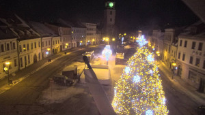 Město Velké Meziříčí - Náměstí, Městská věž - 4.1.2026 v 23:31 Město Velké Meziříčí - Náměstí, Městská věž - 4.1.2026 v 23:31