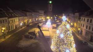 Město Velké Meziříčí - Náměstí, Městská věž - 7.1.2026 v 06:16 Město Velké Meziříčí - Náměstí, Městská věž - 7.1.2026 v 06:16