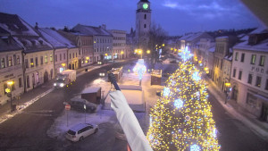 Město Velké Meziříčí - Náměstí, Městská věž - 7.1.2026 v 07:16 Město Velké Meziříčí - Náměstí, Městská věž - 7.1.2026 v 07:16