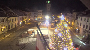 Město Velké Meziříčí - Náměstí, Městská věž - 7.1.2026 v 18:16 Město Velké Meziříčí - Náměstí, Městská věž - 7.1.2026 v 18:16