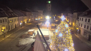 Město Velké Meziříčí - Náměstí, Městská věž - 7.1.2026 v 20:01 Město Velké Meziříčí - Náměstí, Městská věž - 7.1.2026 v 20:01