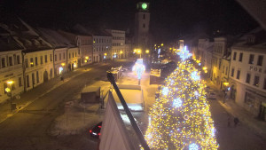 Město Velké Meziříčí - Náměstí, Městská věž - 7.1.2026 v 21:01 Město Velké Meziříčí - Náměstí, Městská věž - 7.1.2026 v 21:01