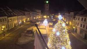 Město Velké Meziříčí - Náměstí, Městská věž - 7.1.2026 v 22:46 Město Velké Meziříčí - Náměstí, Městská věž - 7.1.2026 v 22:46