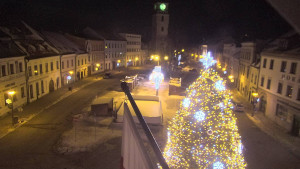 Město Velké Meziříčí - Náměstí, Městská věž - 7.1.2026 v 23:31 Město Velké Meziříčí - Náměstí, Městská věž - 7.1.2026 v 23:31