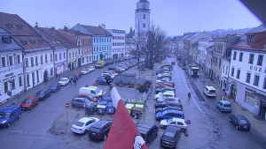 Město Velké Meziříčí - Náměstí, Městská věž - 6.2.2026 v 08:31 Město Velké Meziříčí - Náměstí, Městská věž - 6.2.2026 v 08:31