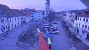 Město Velké Meziříčí - Náměstí, Městská věž - 22.3.2026 v 06:02 Město Velké Meziříčí - Náměstí, Městská věž - 22.3.2026 v 06:02