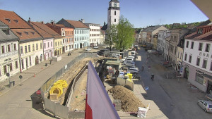 Město Velké Meziříčí - Náměstí, Městská věž - 2.5.2026 v 15:47 Město Velké Meziříčí - Náměstí, Městská věž - 2.5.2026 v 15:47