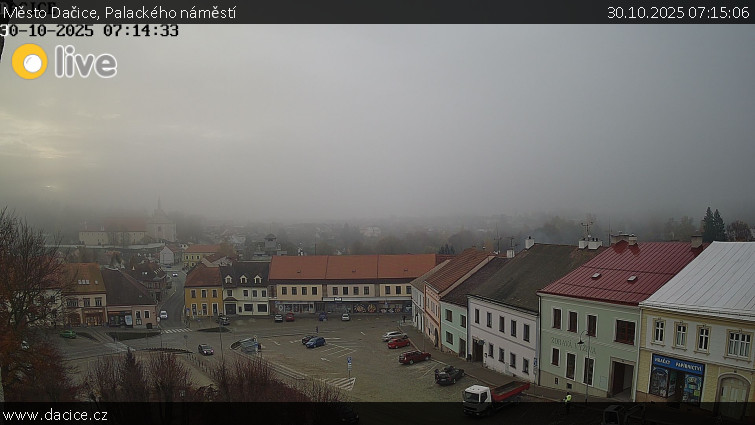 Město Dačice - Palackého náměstí - 30.10.2025 v 07:15 Město Dačice - Palackého náměstí - 30.10.2025 v 07:15