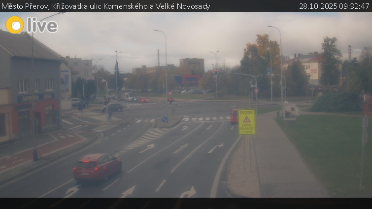 Město Přerov - Křižovatka ulic Komenského a Velké Novosady - 28.10.2025 v 09:32 Město Přerov - Křižovatka ulic Komenského a Velké Novosady - 28.10.2025 v 09:32