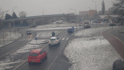 Křižovatka ulic Velká Dlážka a Polní