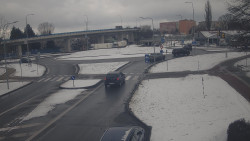 Křižovatka ulic Velká Dlážka a Polní