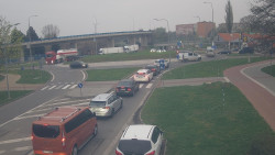 Křižovatka ulic Velká Dlážka a Polní