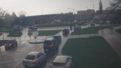 Křižovatka ulic Velká Dlážka a Polní