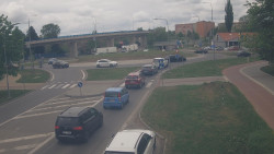 Křižovatka ulic Velká Dlážka a Polní