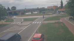Křižovatka ulic Velká Dlážka a Polní