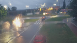 Křižovatka ulic Velká Dlážka a Polní