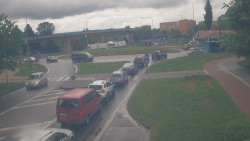 Křižovatka ulic Velká Dlážka a Polní