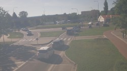 Křižovatka ulic Velká Dlážka a Polní
