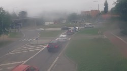 Křižovatka ulic Velká Dlážka a Polní