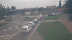 Křižovatka ulic Velká Dlážka a Polní