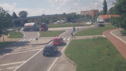 Intersection of Velká Dlážka Street and Polní Street
