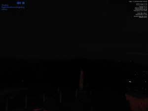 Lysá hora - Pohled na jihozápad, Smrk - 12.12.2025 v 02:00 Lysá hora - Pohled na jihozápad, Smrk - 12.12.2025 v 02:00