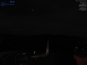 Lysá hora - Pohled na jihozápad, Smrk - 12.12.2025 v 04:00 Lysá hora - Pohled na jihozápad, Smrk - 12.12.2025 v 04:00