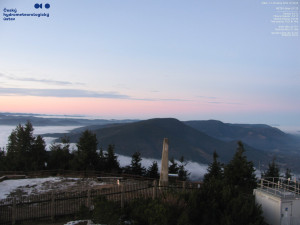 Lysá hora - Pohled na jihozápad, Smrk - 12.12.2025 v 07:30 Lysá hora - Pohled na jihozápad, Smrk - 12.12.2025 v 07:30