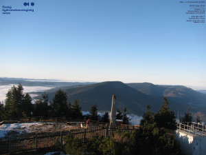 Lysá hora - Pohled na jihozápad, Smrk - 12.12.2025 v 08:45 Lysá hora - Pohled na jihozápad, Smrk - 12.12.2025 v 08:45