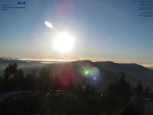 Lysá hora - Pohled na jihozápad, Smrk - 12.12.2025 v 15:00 Lysá hora - Pohled na jihozápad, Smrk - 12.12.2025 v 15:00