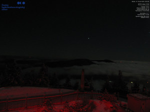 Lysá hora - Pohled na jihozápad, Smrk - 26.2.2026 v 00:00 Lysá hora - Pohled na jihozápad, Smrk - 26.2.2026 v 00:00